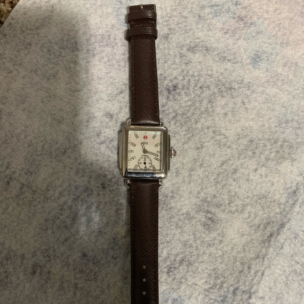 Michele decor watch with two bands